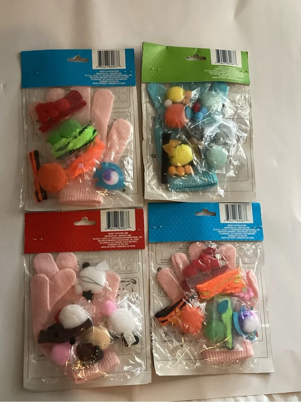 Lot Of 4 New Glove Puppet Craft Kit Make Your Own Marionette, Sea, Farm Home Pet
